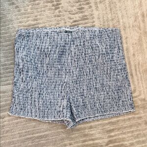 Wild Fable High Waist Textured Shorts - Blue and White